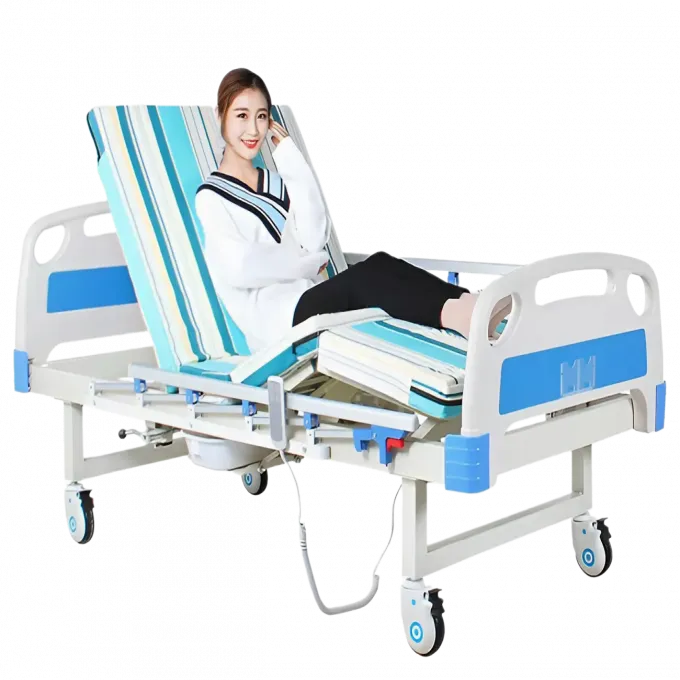 Giường bệnh nhân điện 2 chức năng có bô vệ sinh TJM-GD02B