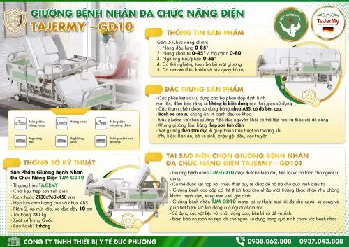 Giường Bệnh Nhân Điều Khiển Điện Đa Chức Năng Model GD10