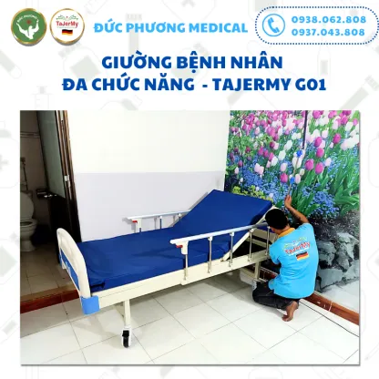 Giường Bệnh Nhân 1 Tay Quay Tajermy G01 - Giao Cho Phòng Khám Quận 10